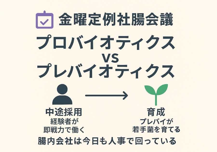 📅金曜定例社腸会議|プロバイオティクス vs プレバイオティクスの違い