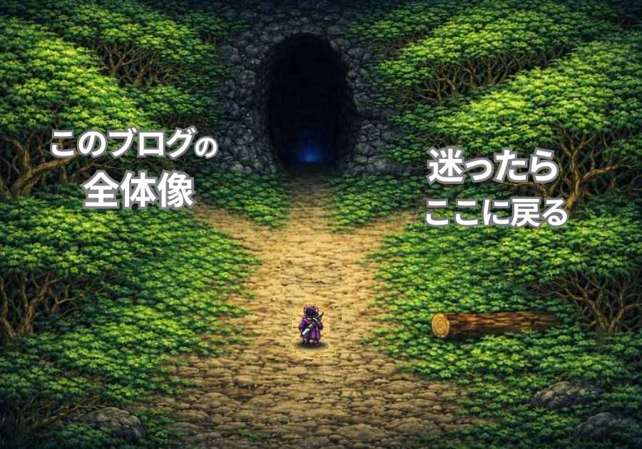 このブログの全体像を示すマップ風ビジュアル