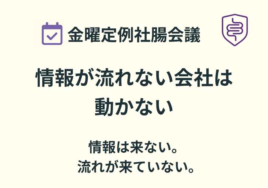 📅金曜定例社腸会議｜情報が流れない会社は動かない
