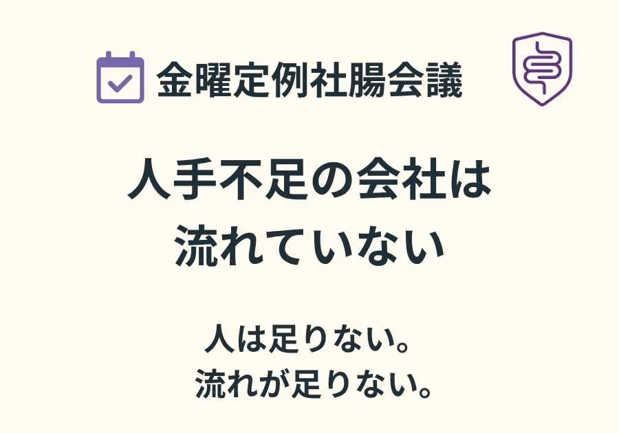 📅金曜定例社腸会議｜人手不足の会社は流れていない